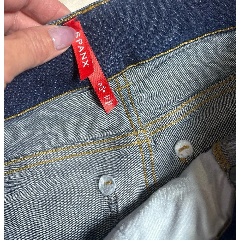 Women's small SPANX Clean indigo bootcut trouser denim jean pants. EUC.